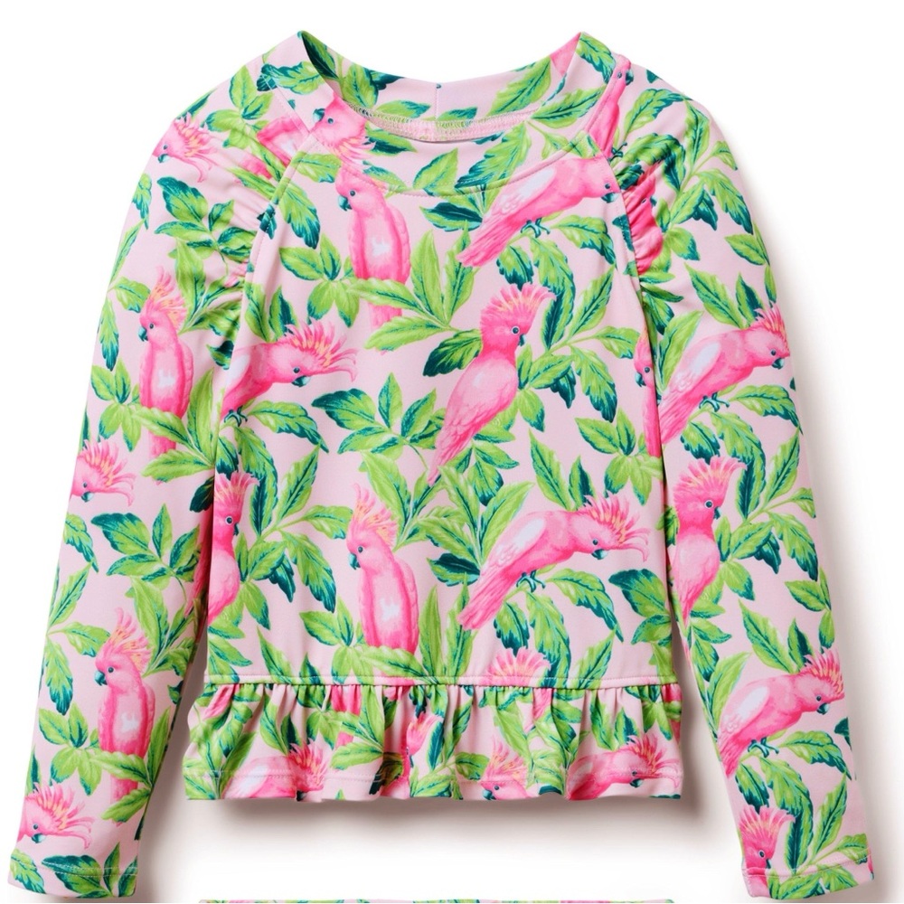 Janie and Jack Tropical Bird Rash Guard Top